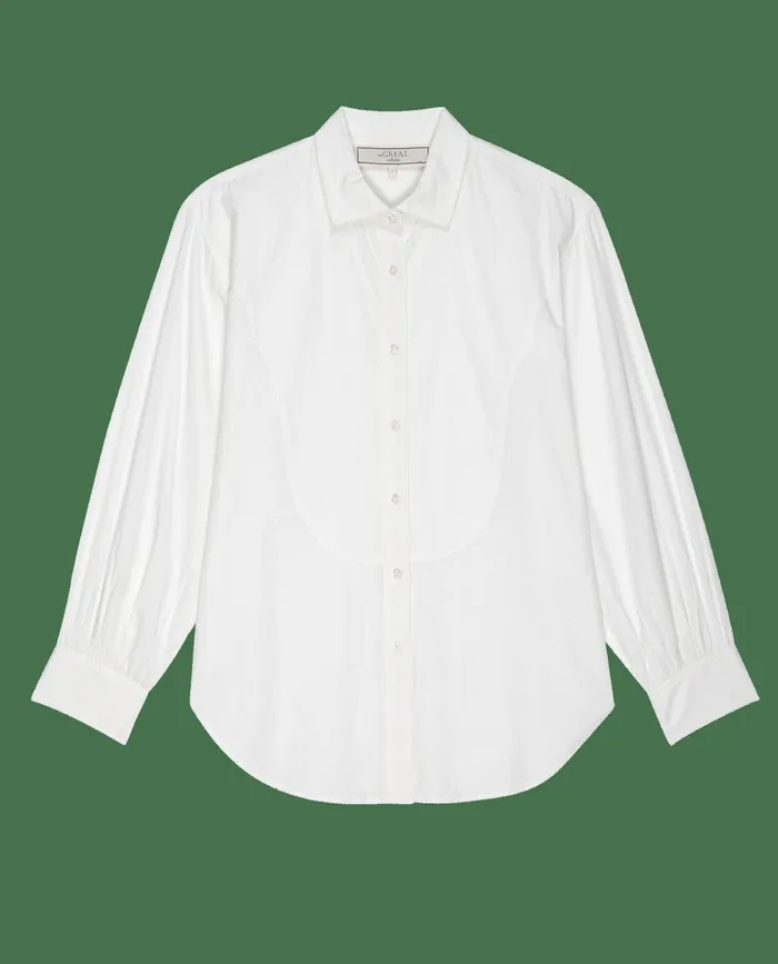 Tops Women The Great The Cowboy Tux Top White Tops Women The Great The Cowboy Tux Top White