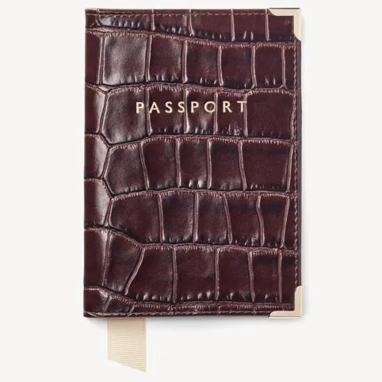 Travel Collection With Removable Inserts Deep Shine Amazon Brown Croc WomenMen Aspinal Of London Travel Collections