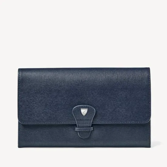 Travel Wallet With Removable Inserts Navy Saffiano WomenMen Aspinal Of London Travel Wallets