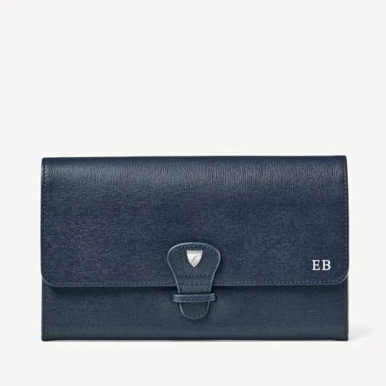 Travel Wallet With Removable Inserts Navy Saffiano WomenMen Aspinal Of London Travel Wallets