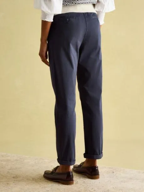 Trousers and Jeans Women Joules Navy Blue Slim Fit Chino Trousers