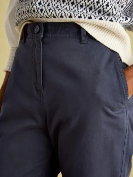 Trousers and Jeans Women Joules Navy Blue Slim Fit Chino Trousers