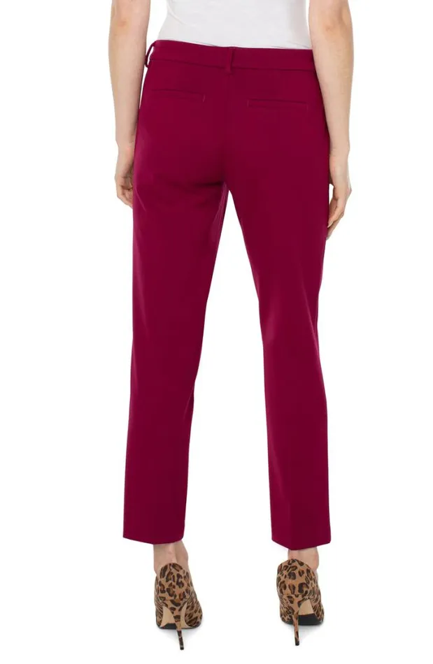 TROUSERS Women Liverpool Los Angeles KELSEY KNIT TROUSER SUPER STRETCH PONTE Garnet Berry