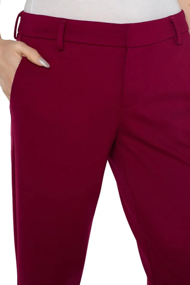 TROUSERS Women Liverpool Los Angeles KELSEY KNIT TROUSER SUPER STRETCH PONTE Garnet Berry
