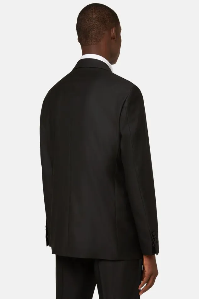 Tuxedos Men Boggi Milano Black Wool Tuxedo Jacket With Peak Lapels Black Tuxedos Men Boggi Milano Black Wool Tuxedo Jacket With Peak Lapels Black