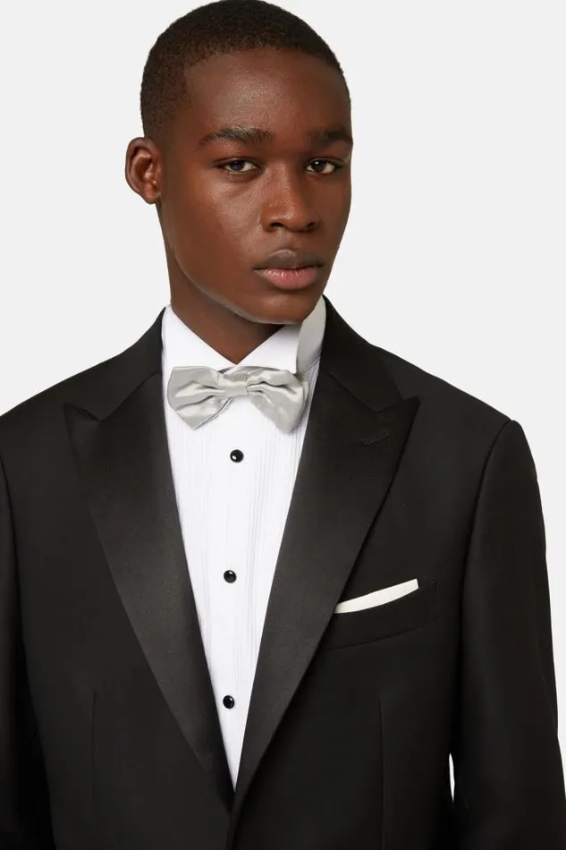 Tuxedos Men Boggi Milano Black Wool Tuxedo Jacket With Peak Lapels Black Tuxedos Men Boggi Milano Black Wool Tuxedo Jacket With Peak Lapels Black