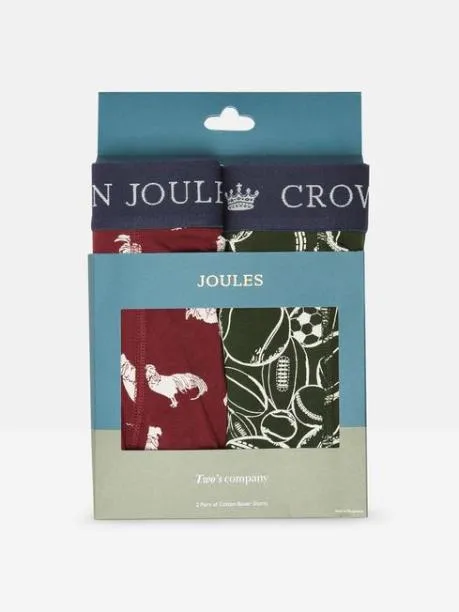 Underwear Men Joules RedGreen Pack Of Two Cotton Boxers