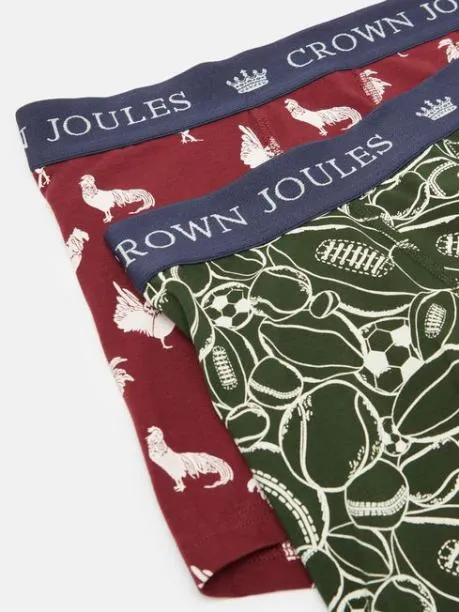Underwear Men Joules RedGreen Pack Of Two Cotton Boxers