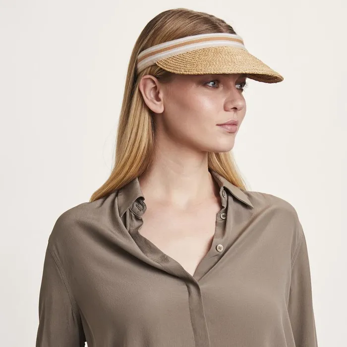 Visors Hats Helen Kaminski Bianca Naturalnougat Stripe