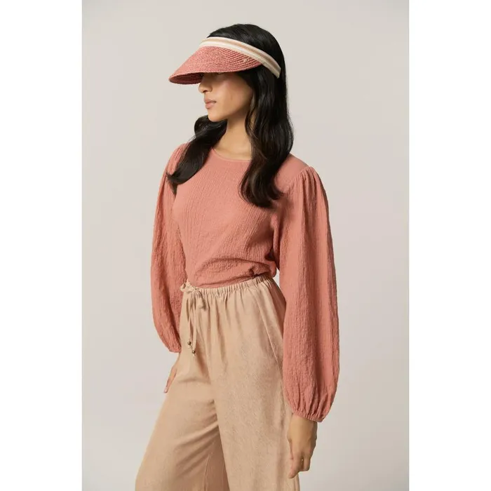 Visors Hats Helen Kaminski Bianca Pomelo Nougat Stripe