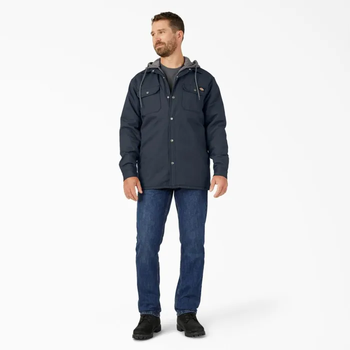 Water Repellent Duck Hooded Shirt Jacket Dark Navy Dark Navy dn Men Dickies Outerwear Water Repellent Duck Hooded Shirt Jacket Dark Navy Dark Navy dn Men Dickies Outerwear