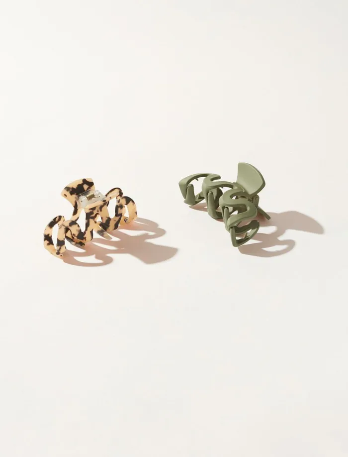 Wavy Claw Olive And Tortoise Set Multi Women Lucky Brand Hair Accessories