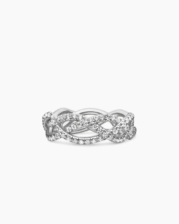 Wisteria Band Ring In Platinum With Diamonds 73mm Women David Yurman Band