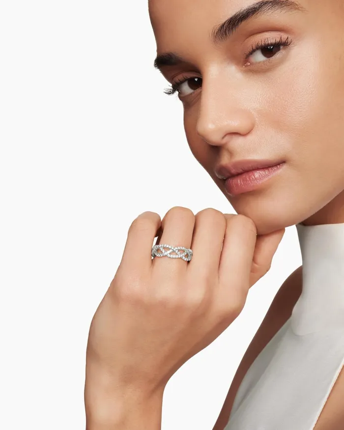 Wisteria Band Ring In Platinum With Diamonds 73mm Women David Yurman Band Wisteria Band Ring In Platinum With Diamonds 73mm Women David Yurman Band