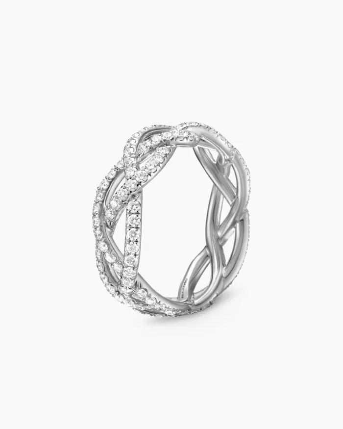 Wisteria Band Ring In Platinum With Diamonds 73mm Women David Yurman Band Wisteria Band Ring In Platinum With Diamonds 73mm Women David Yurman Band