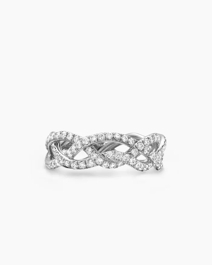 Wisteria Band Ring In Platinum With Diamonds 73mm Women David Yurman Band Wisteria Band Ring In Platinum With Diamonds 73mm Women David Yurman Band