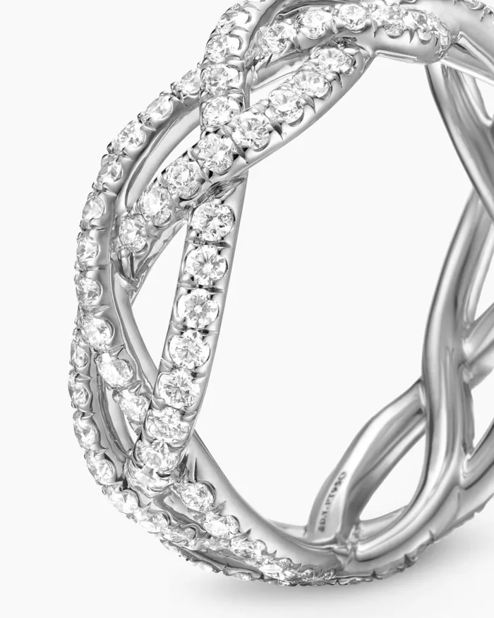Wisteria Band Ring In Platinum With Diamonds 73mm Women David Yurman Band Wisteria Band Ring In Platinum With Diamonds 73mm Women David Yurman Band