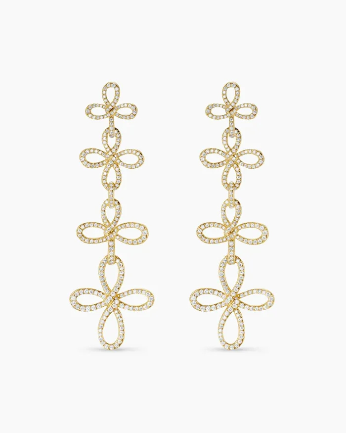 Wisteria Statement Drop Earrings In 18K Yellow Gold With Diamonds 887mm Women David Yurman Drop Wisteria Statement Drop Earrings In 18K Yellow Gold With Diamonds 887mm Women David Yurman Drop