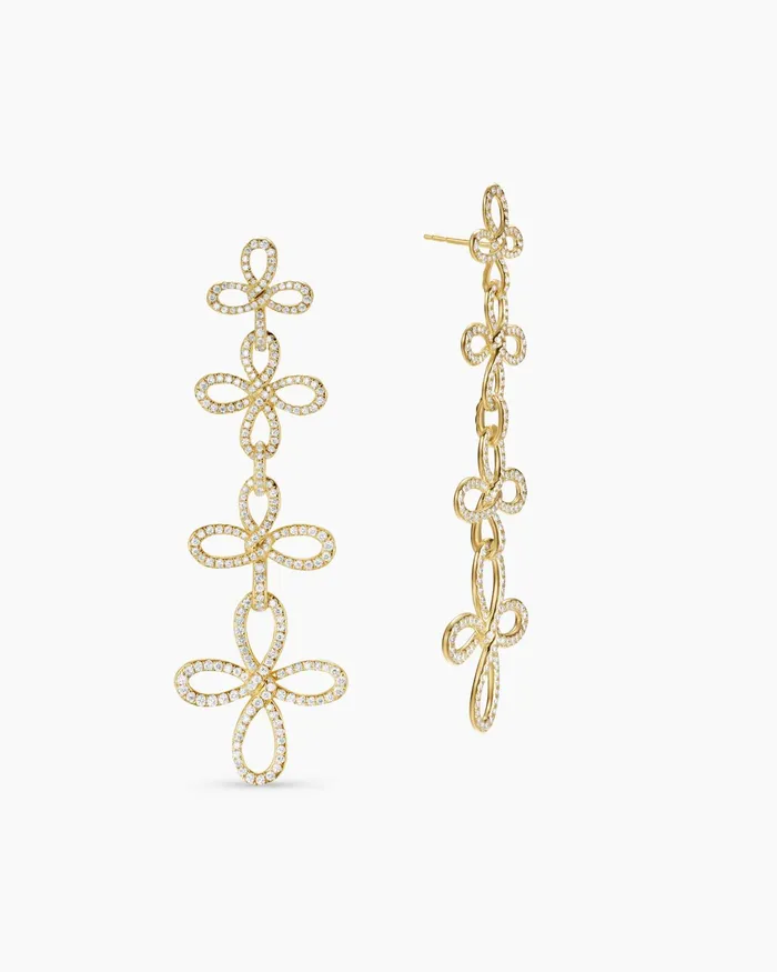 Wisteria Statement Drop Earrings In 18K Yellow Gold With Diamonds 887mm Women David Yurman Drop Wisteria Statement Drop Earrings In 18K Yellow Gold With Diamonds 887mm Women David Yurman Drop
