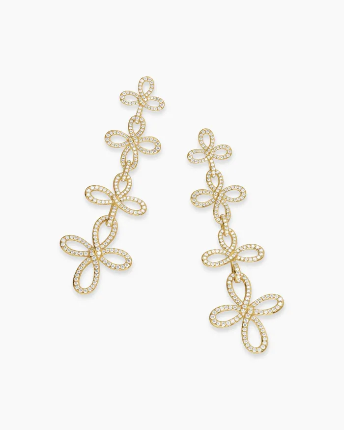 Wisteria Statement Drop Earrings In 18K Yellow Gold With Diamonds 887mm Women David Yurman Drop Wisteria Statement Drop Earrings In 18K Yellow Gold With Diamonds 887mm Women David Yurman Drop