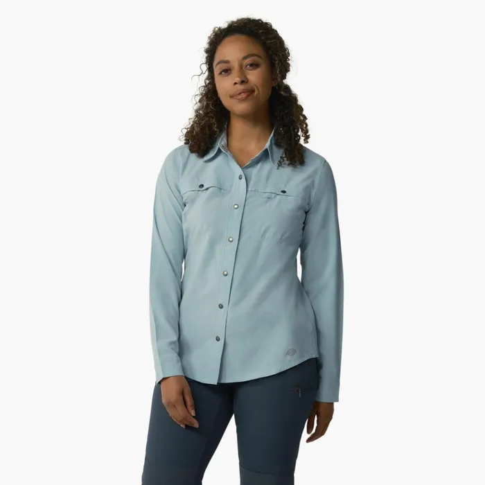 Women039s Cooling RollTab Work Shirt Clear Blue Clear Blue eud Women Dickies Work Tops Women039s Cooling RollTab Work Shirt Clear Blue Clear Blue eud Women Dickies Work Tops