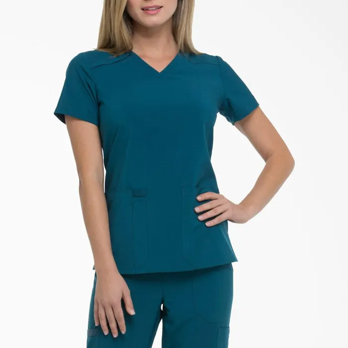 Women039s EDS Essentials VNeck Scrub Top Caribbean Blue Caribbean Blue crb Women Dickies Scrubs Women039s EDS Essentials VNeck Scrub Top Caribbean Blue Caribbean Blue crb Women Dickies Scrubs