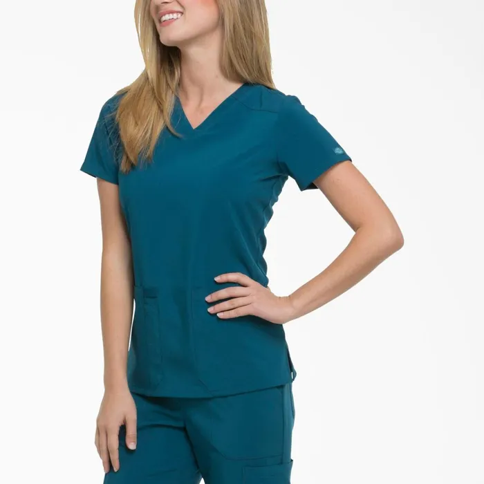 Women039s EDS Essentials VNeck Scrub Top Caribbean Blue Caribbean Blue crb Women Dickies Scrubs Women039s EDS Essentials VNeck Scrub Top Caribbean Blue Caribbean Blue crb Women Dickies Scrubs