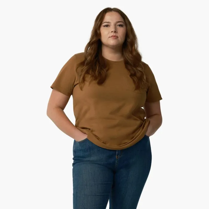 Women039s Plus Heavyweight Short Sleeve Pocket TShirt Brown Duck Brown Duck bd Women Dickies TShirts Women039s Plus Heavyweight Short Sleeve Pocket TShirt Brown Duck Brown Duck bd Women Dickies TShirts