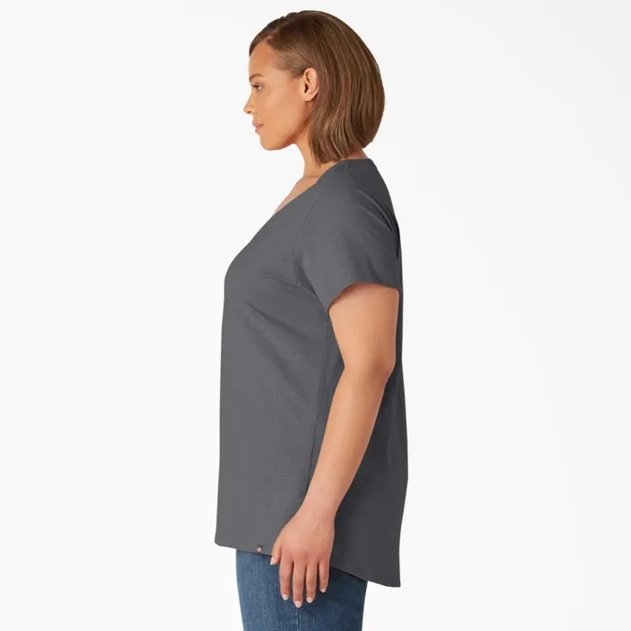 Women039s Plus Short Sleeve VNeck TShirt Graphite Gray Graphite Gray ga Women Dickies Tops Women039s Plus Short Sleeve VNeck TShirt Graphite Gray Graphite Gray ga Women Dickies Tops