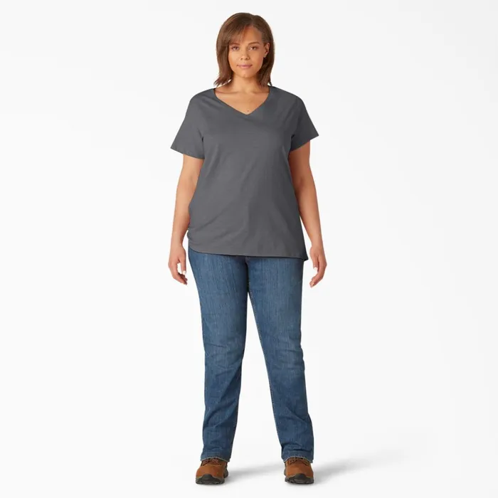 Women039s Plus Short Sleeve VNeck TShirt Graphite Gray Graphite Gray ga Women Dickies Tops Women039s Plus Short Sleeve VNeck TShirt Graphite Gray Graphite Gray ga Women Dickies Tops