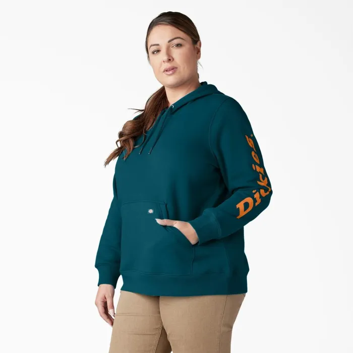 Women039s Plus Water Repellent Sleeve Logo Hoodie Deep Lagoon Deep Lagoon dgn Women Dickies Hoodies and Sweatshirts Women039s Plus Water Repellent Sleeve Logo Hoodie Deep Lagoon Deep Lagoon dgn Women Dickies Hoodies and Sweatshirts
