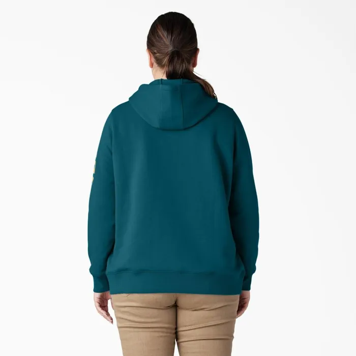 Women039s Plus Water Repellent Sleeve Logo Hoodie Deep Lagoon Deep Lagoon dgn Women Dickies Hoodies and Sweatshirts Women039s Plus Water Repellent Sleeve Logo Hoodie Deep Lagoon Deep Lagoon dgn Women Dickies Hoodies and Sweatshirts