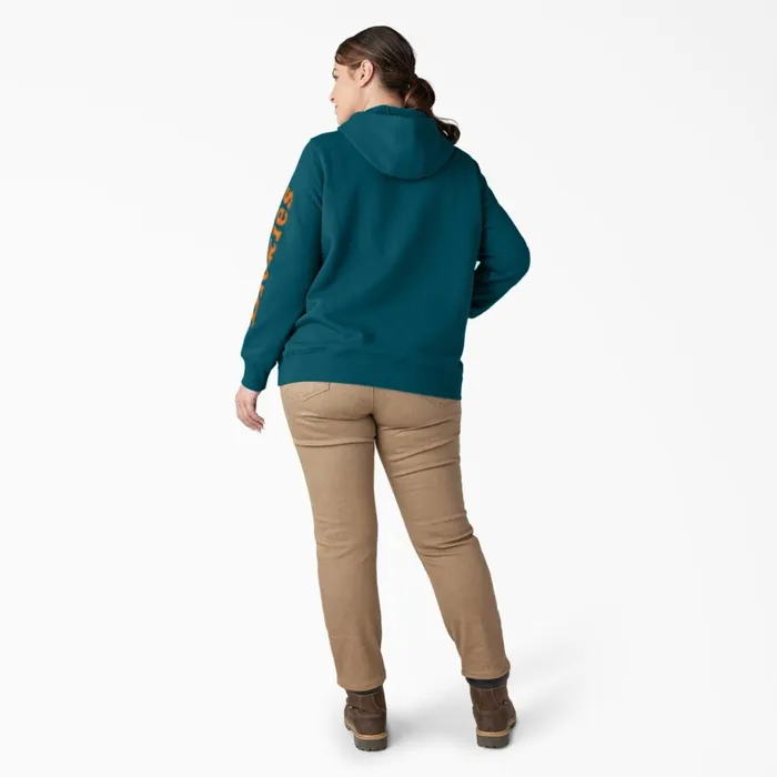 Women039s Plus Water Repellent Sleeve Logo Hoodie Deep Lagoon Deep Lagoon dgn Women Dickies Hoodies and Sweatshirts Women039s Plus Water Repellent Sleeve Logo Hoodie Deep Lagoon Deep Lagoon dgn Women Dickies Hoodies and Sweatshirts