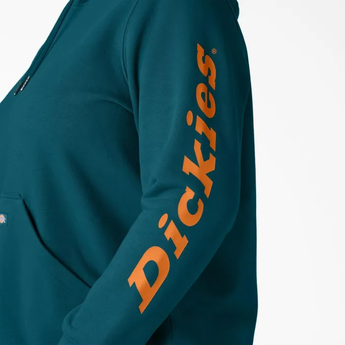 Women039s Plus Water Repellent Sleeve Logo Hoodie Deep Lagoon Deep Lagoon dgn Women Dickies Hoodies and Sweatshirts Women039s Plus Water Repellent Sleeve Logo Hoodie Deep Lagoon Deep Lagoon dgn Women Dickies Hoodies and Sweatshirts
