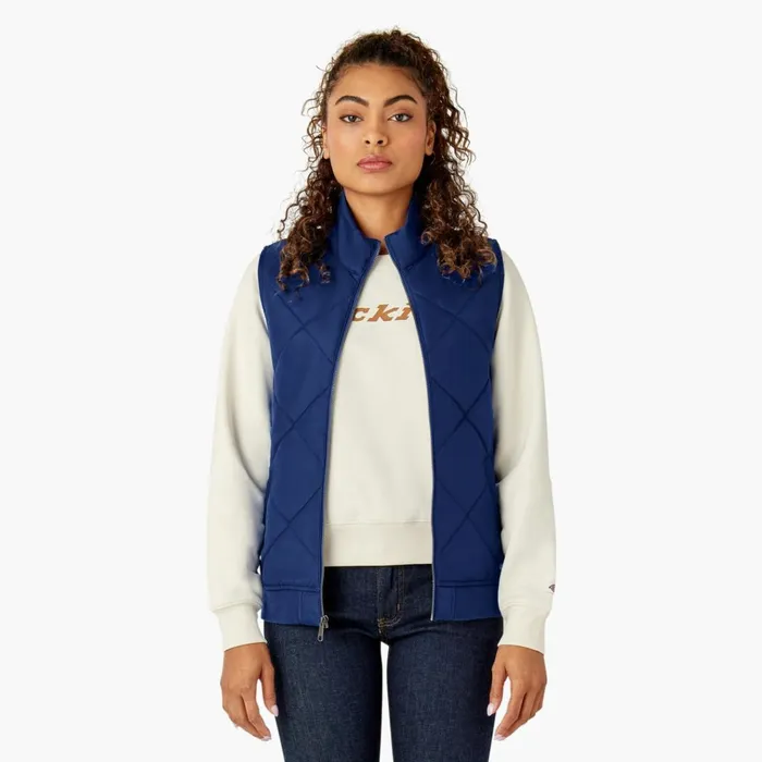 Women039s Quilted Vest Surf Blue Surf Blue fl Women Dickies Vests