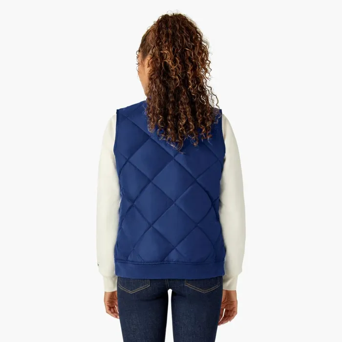 Women039s Quilted Vest Surf Blue Surf Blue fl Women Dickies Vests Women039s Quilted Vest Surf Blue Surf Blue fl Women Dickies Vests