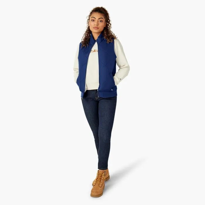 Women039s Quilted Vest Surf Blue Surf Blue fl Women Dickies Vests Women039s Quilted Vest Surf Blue Surf Blue fl Women Dickies Vests