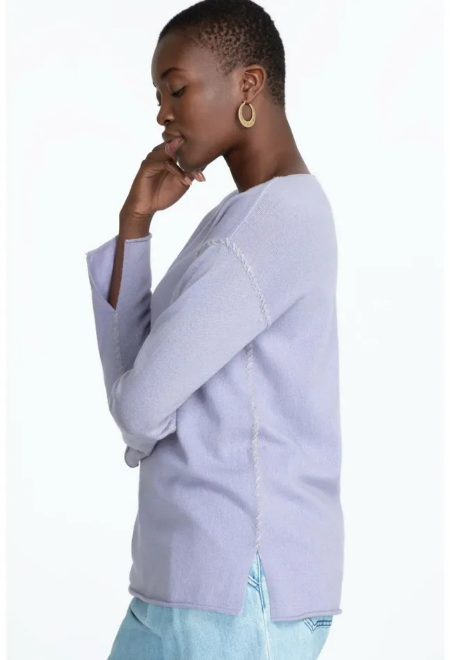 Women Amber Stitched Pullover Lilac Johnny Was Tops