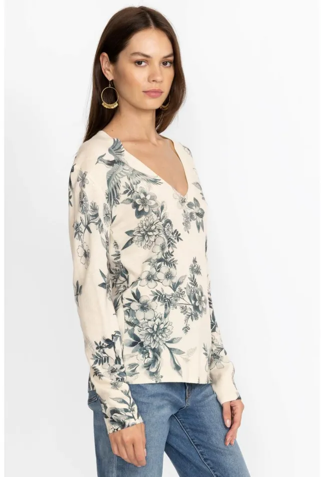 Women Anahi Printed Pullover Ivory Johnny Was Tops