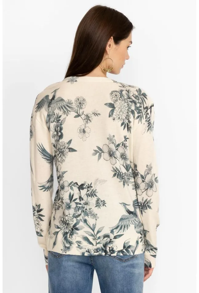 Women Anahi Printed Pullover Ivory Johnny Was Tops