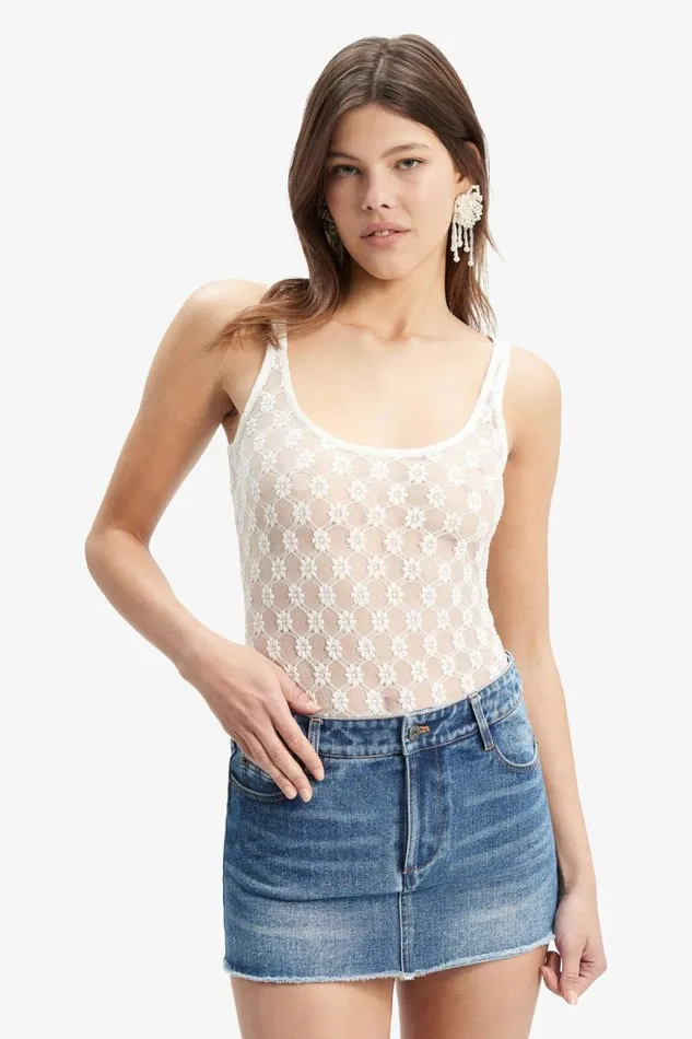 Women Bardot Bodysuits Adoni Lace Bodysuit In White Women Bardot Bodysuits Adoni Lace Bodysuit In White