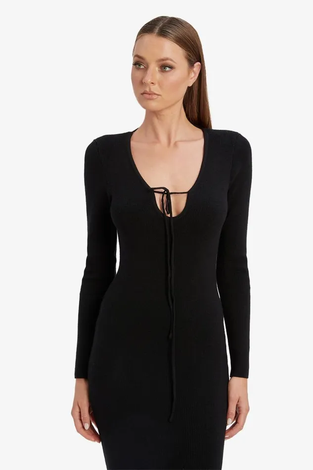 Women Bardot Day To Night Dresses Verona Knit Midi Dress In Black Women Bardot Day To Night Dresses Verona Knit Midi Dress In Black