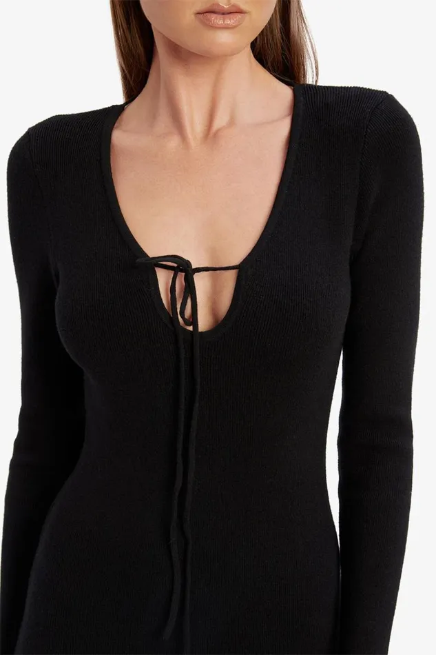 Women Bardot Day To Night Dresses Verona Knit Midi Dress In Black Women Bardot Day To Night Dresses Verona Knit Midi Dress In Black