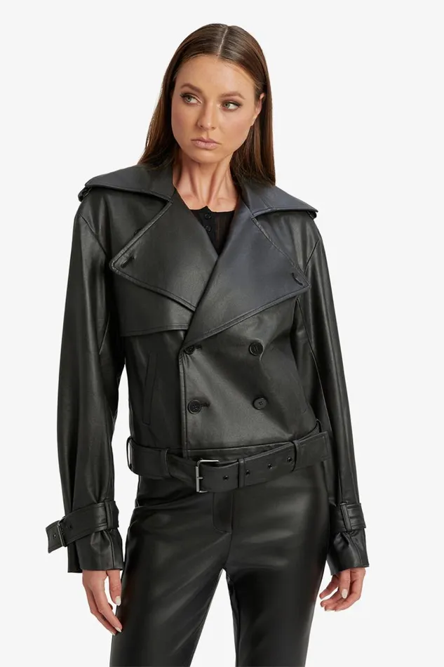 Women Bardot Jackets Double Breasted Biker Jacket In Black Women Bardot Jackets Double Breasted Biker Jacket In Black