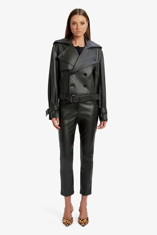 Women Bardot Jackets Double Breasted Biker Jacket In Black Women Bardot Jackets Double Breasted Biker Jacket In Black