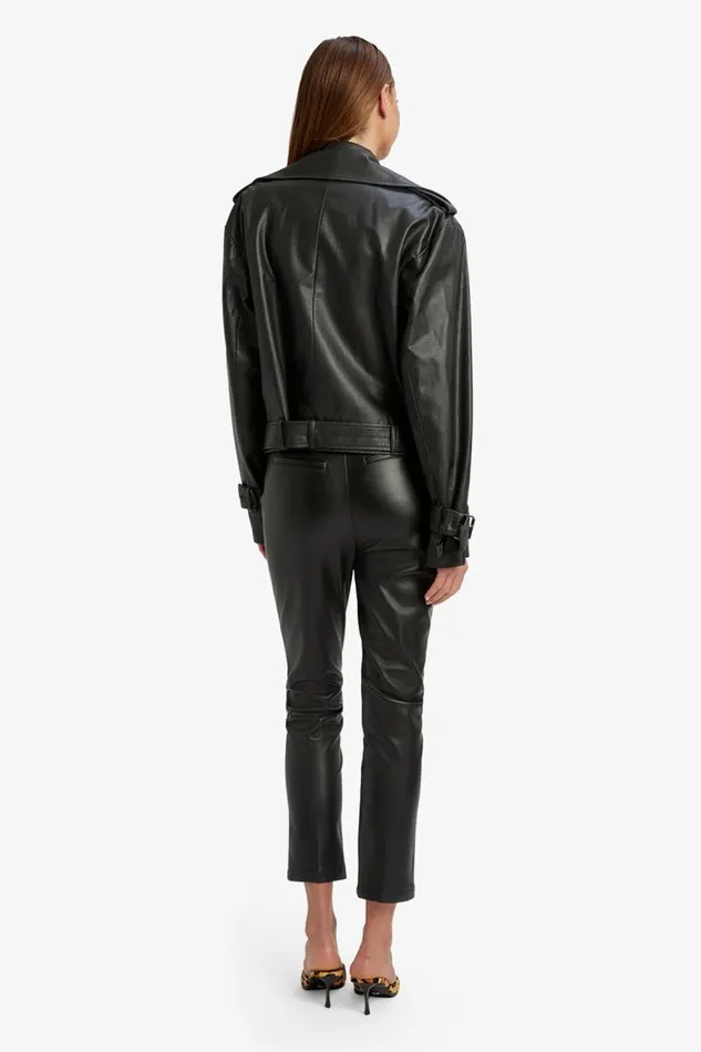 Women Bardot Jackets Double Breasted Biker Jacket In Black Women Bardot Jackets Double Breasted Biker Jacket In Black