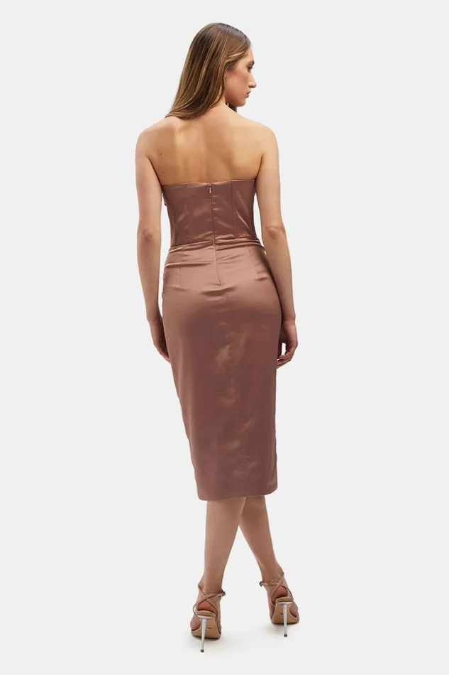 Women Bardot Occasion Dresses Jamila Corset Dress In Latte Women Bardot Occasion Dresses Jamila Corset Dress In Latte