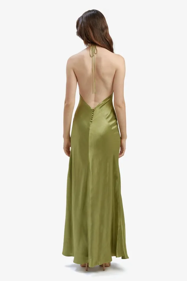 Women Bardot Occasion Dresses Yve Halter Dress In Khaki Women Bardot Occasion Dresses Yve Halter Dress In Khaki