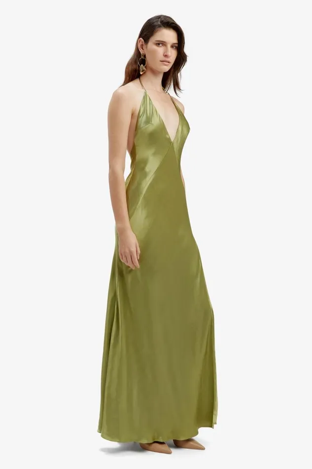 Women Bardot Occasion Dresses Yve Halter Dress In Khaki Women Bardot Occasion Dresses Yve Halter Dress In Khaki