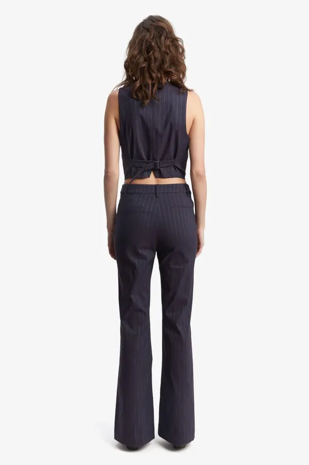 Women Bardot Pants Halifax Pin Stripe Flare Pant In Navy Pinstripe Women Bardot Pants Halifax Pin Stripe Flare Pant In Navy Pinstripe